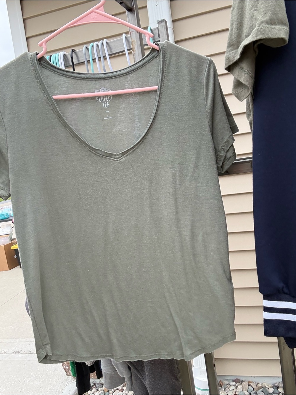 SO Olive Green Short Sleeve V-Neck Tee